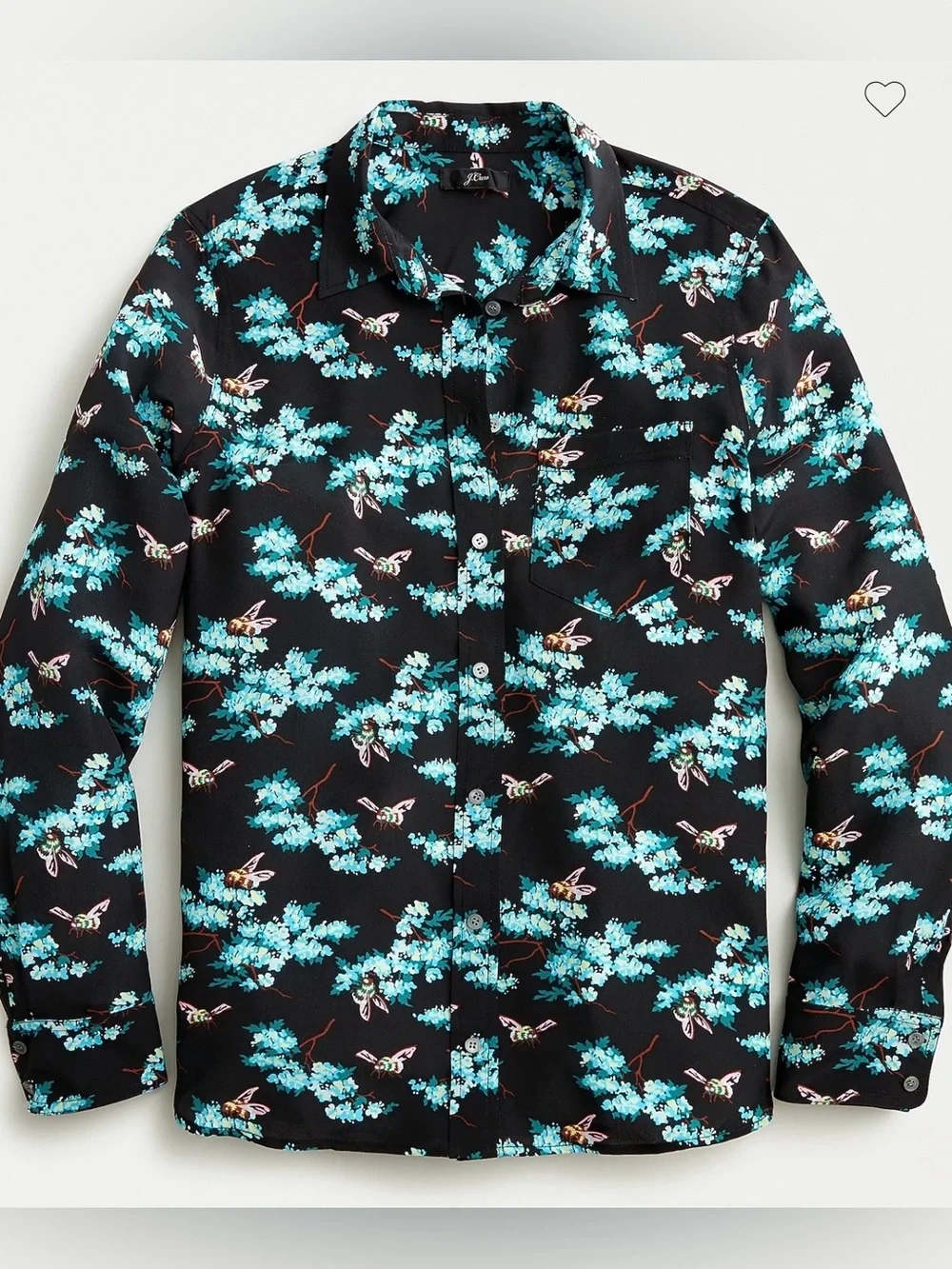 J Crew Botanic Bee Floral Women’s Blouse Size 8 100% Silk Button Up